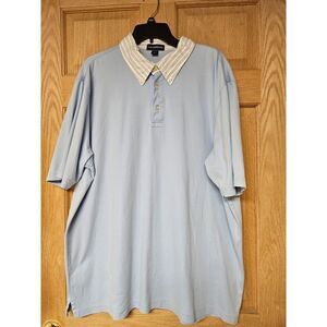 Lands End XXL Light‎ Blue Short Sleeve Polo